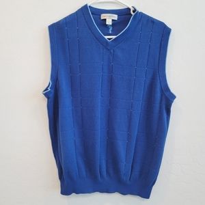 💕 Cypress Links V-Neck Sweater Blue Vest Size Large